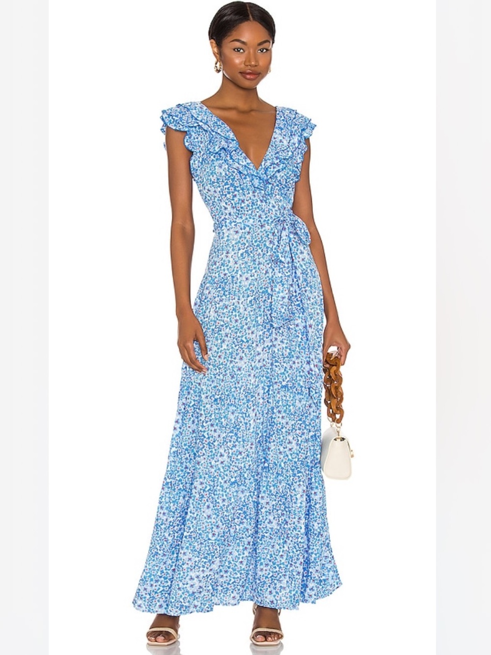 Poupette St Barth Della Maxi Dress in Blue Hortensia Medium